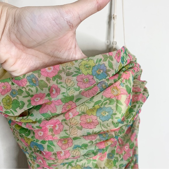 House of CB Ella Ruched Organza Mesh Mini Dress *Vintage Floral* - Picture 8 of 15